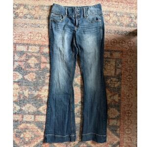 Maurices Low Rise Flare Jeans Womens 5/6 Stretch Y2K Denim